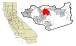 Contra Costa County California Incorporated and Unincorporated areas Concord Highlighted